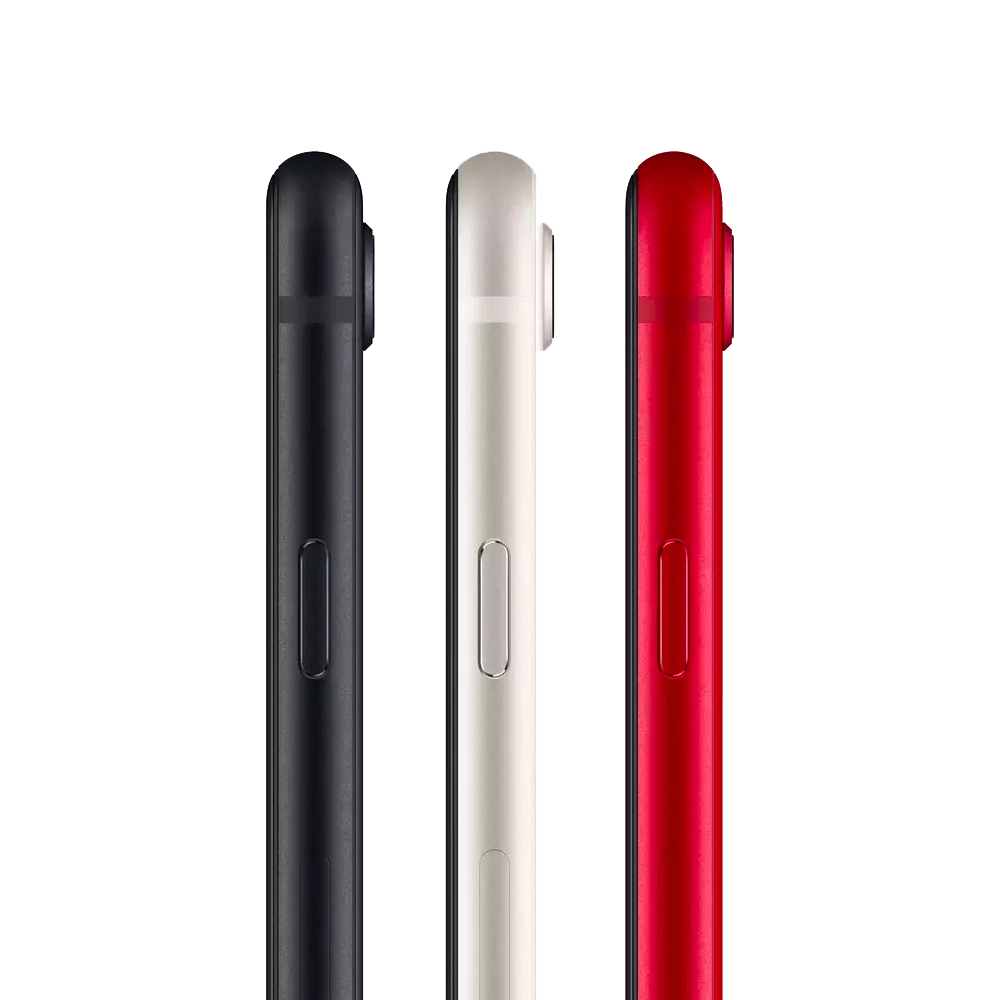 Side profile shot of iPhone SE 2022 in all colours