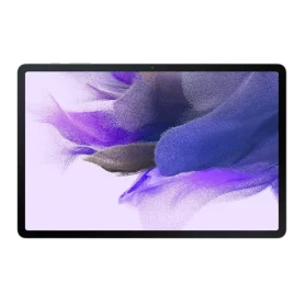 Front facing product image of Samsung Galaxy S7 FE business tablet deal in Mystic Silver with unlocked display with transparent background