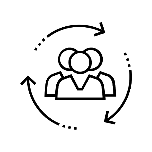 Stencil of three employees - Careers icon