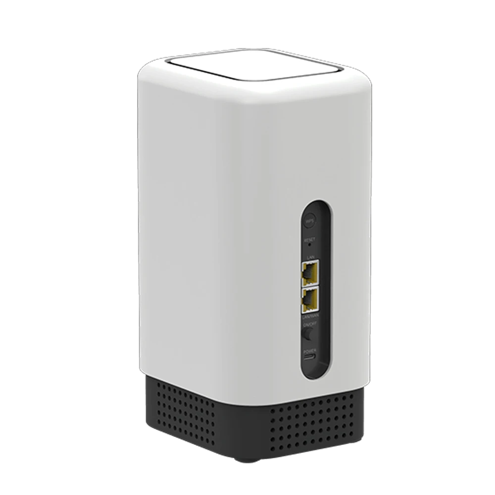 Rear side of EE Smart 5G Hub 2 mobile broadband router in white with all connection ports