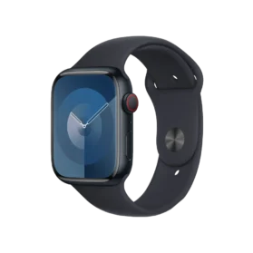 Apple Watch Series 9 in Midnight black with rubber strap