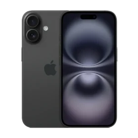 Front and rear side of Apple iPhone 16 and Plus in Black