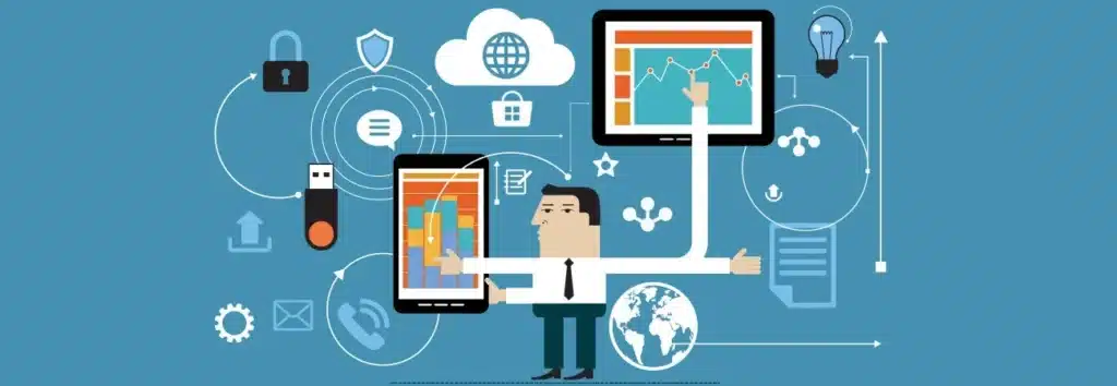 Infographic demonstrating Enterprise MDM uses and benefits for business