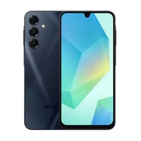 Samsung Galaxy A16 5G blue black front and back