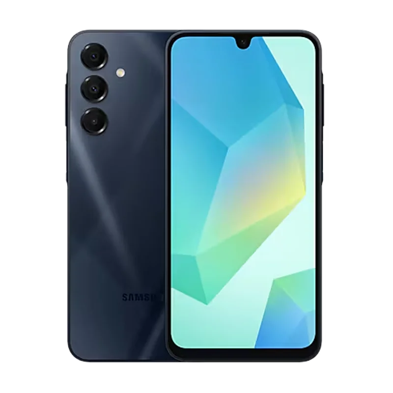 Samsung Galaxy A16 5G blue black front and back