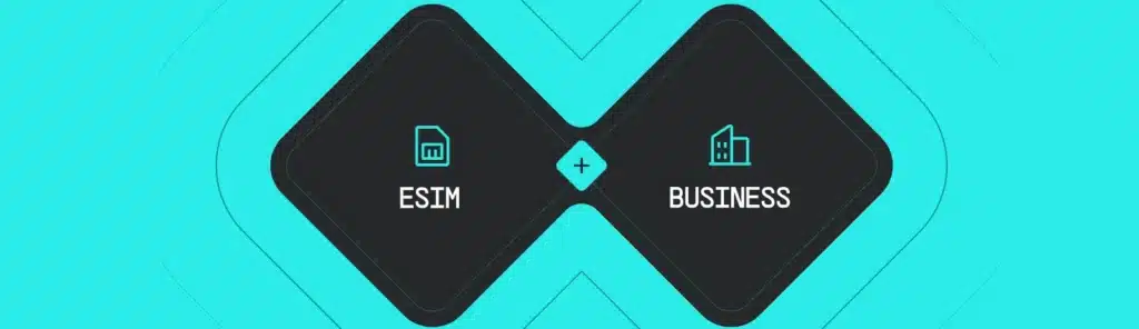 Banner with two squares showing what is an eSIM guide