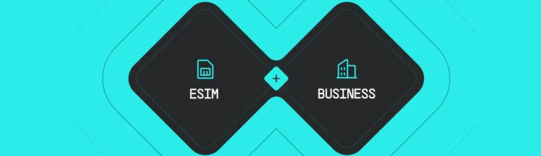 Banner with two squares showing what is an eSIM guide