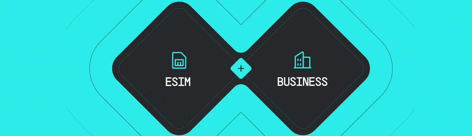 Banner with two squares showing what is an eSIM guide