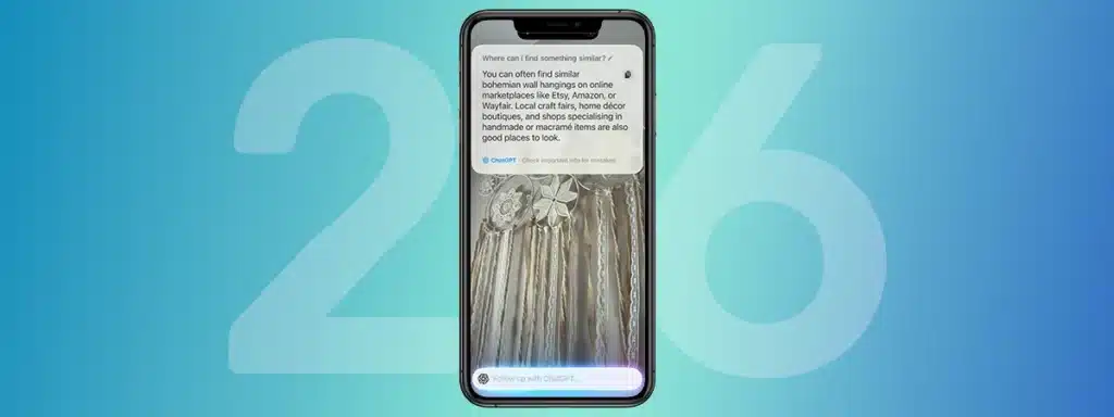 Apple iPhone with new iOS 26 with Apple Visual Intelligence